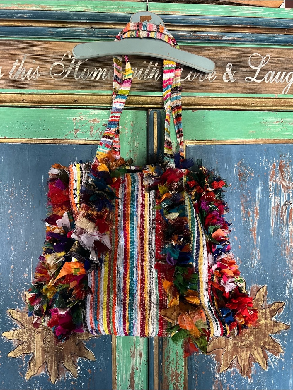 Ethical Silk Colorful Multicolor Fringe Tote Bag - Women's Shoulder Bag
